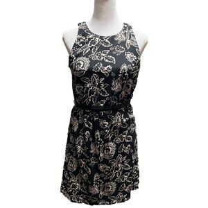 Loft Petites Black & White Floral Dress (Sz SP)